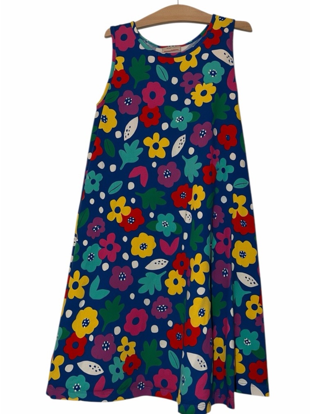 Hanna Andersson Navy Floral swing tank dress girls sz 150 12
